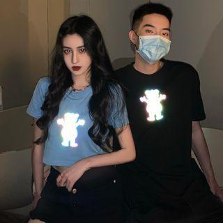 Cartoon Bear Short-sleeve T-shirt / Short-sleeve Cropped T-shirt