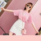 Set: Glitter T-shirt Dress + Denim Skirt