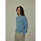 Raglan-sleeve Fuzzy Sweater