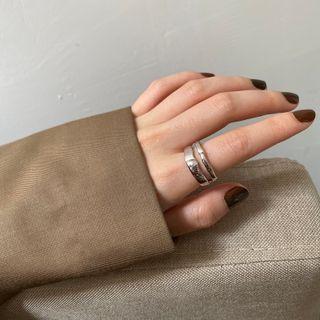 Layered Stainless Steel Open Ring