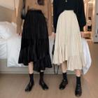 Irregular Velvet Midi Skirt