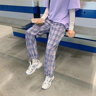 Gingham Drawstring Sweatpants