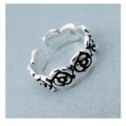 Alloy Rose Open Ring Ts001 - Copper Plating - Silver - One Size