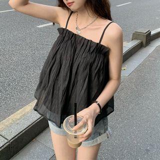 Ruched Mesh Camisole Top