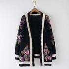 Sequin Flower Boxy Cardigan