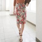 Floral Print Pencil Skirt