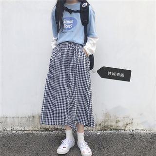 Lettering Short-sleeve T-shirt / Midi A-line Dress
