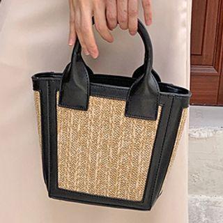 Pleather Trim Sedge Tote