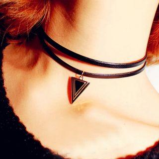 Triangle Pendant Layered Choker