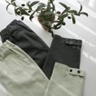 Band-waist Tab-hem Pants In 2 Lengths