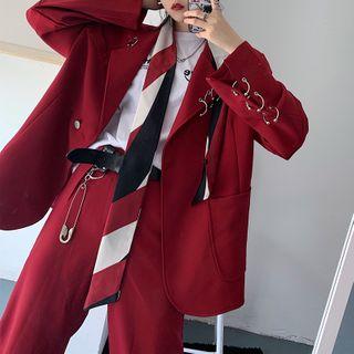 Hoop Accent Blazer / Straight-cut Pants