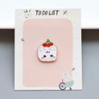 Cherry Cat Alloy Brooch White - One Size
