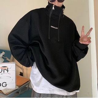 Stand-collar Zip-front Top