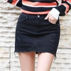 Inner Shorts Fray-hem Mini Skirt