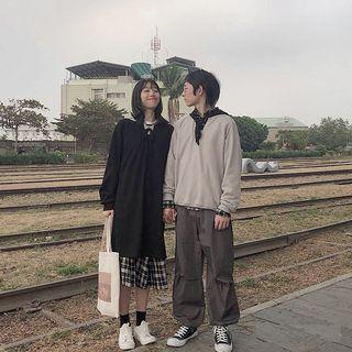 Couple Matching Two-tone Hoodie / Hoodie Dress