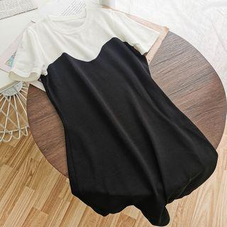 Round-neck Slitted Knit Dress As Shown In Figure - One Size