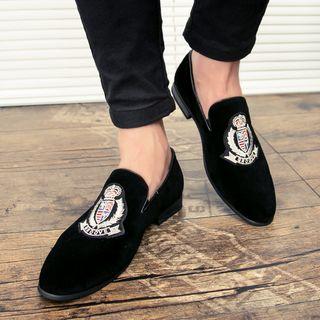Velvet Embroidery Loafers