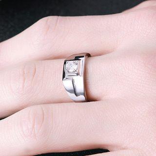 925 Sterling Sliver Rhinestone Accent Ring