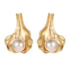 Faux Pearl Alloy Shell Earring 1 Pair - 2583 - 01 - Gold -