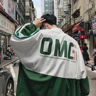 Contrast Trim Color Block Zip-up Windbreaker