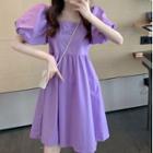 Set: Short-sleeve Plain A-line Dress + Bucket Hat