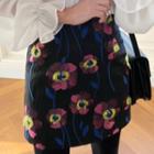Floral Print Textured Skirt