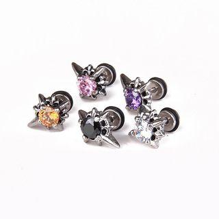 Stainless Steel Rhinestone Star Earring