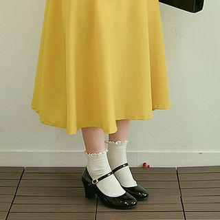 Gathered-waist Long Skirt