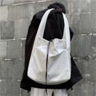 Plain Nylon Drawstring Crossbody Bag White - One Size