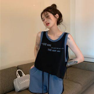 Lettering Print Tank Top / T-shirt / Sweatshorts