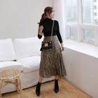 Asymmetric-hem Leopard Skirt