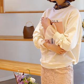 Chiffon-cuff Sweatshirt
