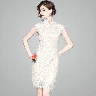 Family Matching Lace Cap-sleeve Qipao