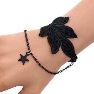 Leaf Accent Bracelet Black - One Size