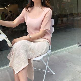 Scallop-trim Sheer Top