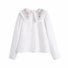 Embroidered Button-up Blouse
