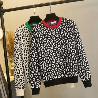 Leopard Print Jacquard Sweater