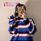Striped Sweater Stripe - Red & White & Blue - One Size