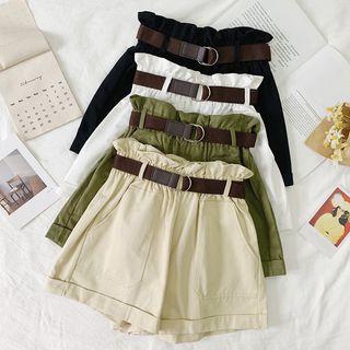 Set: Elastic Waist Shorts + Belt