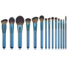 Set Of 14: Makeup Brush T-14-009 - Set Of 14 - Sapphire Blue - One Size