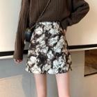 High Waist Tie-dye Mini A-line Skirt