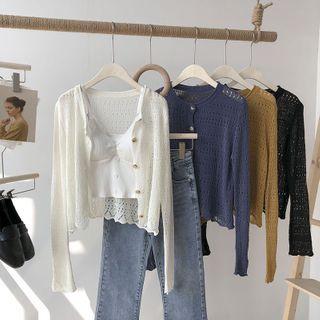 Flower Cutout Knit Jacket