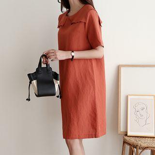 Square-collar Shift Dress