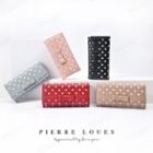 Dotted Bow Faux Leather Long Wallet
