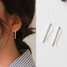 Metal Bar Earring 1 Pair - Silver - One Size