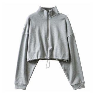 Half-zip Turtleneck Cropped Sweatshirt
