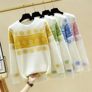 Loose-fit Print Knit Sweater