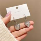 Heart Drop Earring E4878 - 1 Pair - Silver - One Size