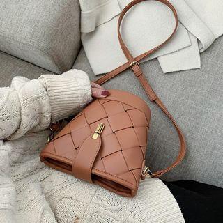 Faux Leather Patterned Bucket Bag