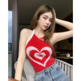 Halter Heart Crop Tank Top